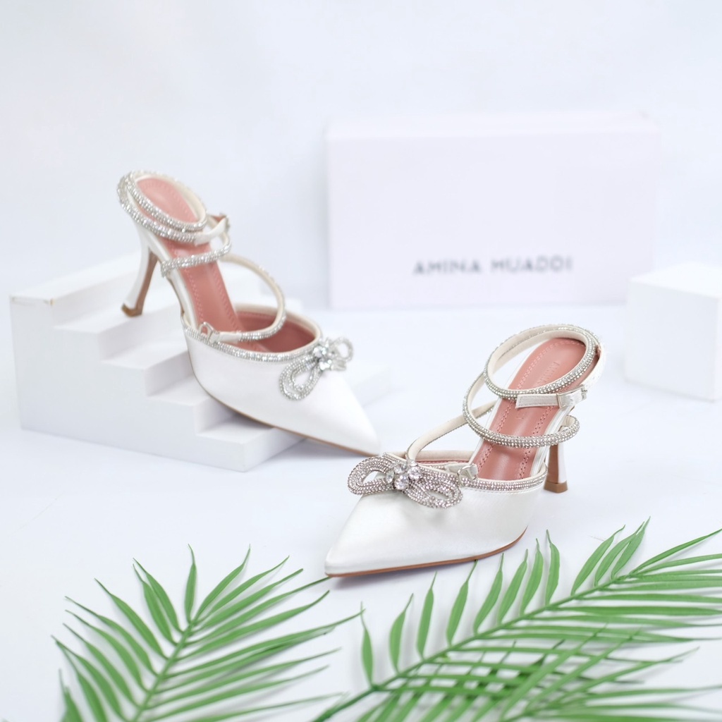 [7.7 Boombastis Sale⚡] - SEPATU WANITA TALI HAK TINGGI AMS011 PITA DIAMOND HEELS PREMIUM IMPORT