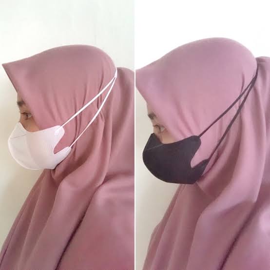 Masker Duckbill Hijab Masker Duckbill Headloop 3D Masker Hijab Duckbill Earloop 3ply isi 50pc