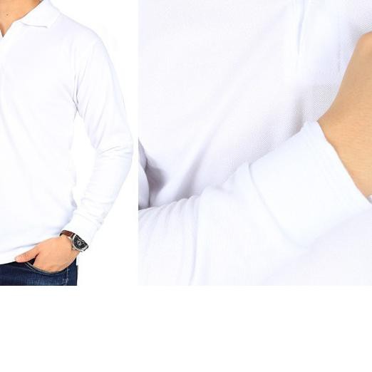 ✮ POLO KERAH LENGAN PANJANG PUTIH / KAOS KERAH PANJANG / POLO KERAH PRIA / POLO SHIRT ❃