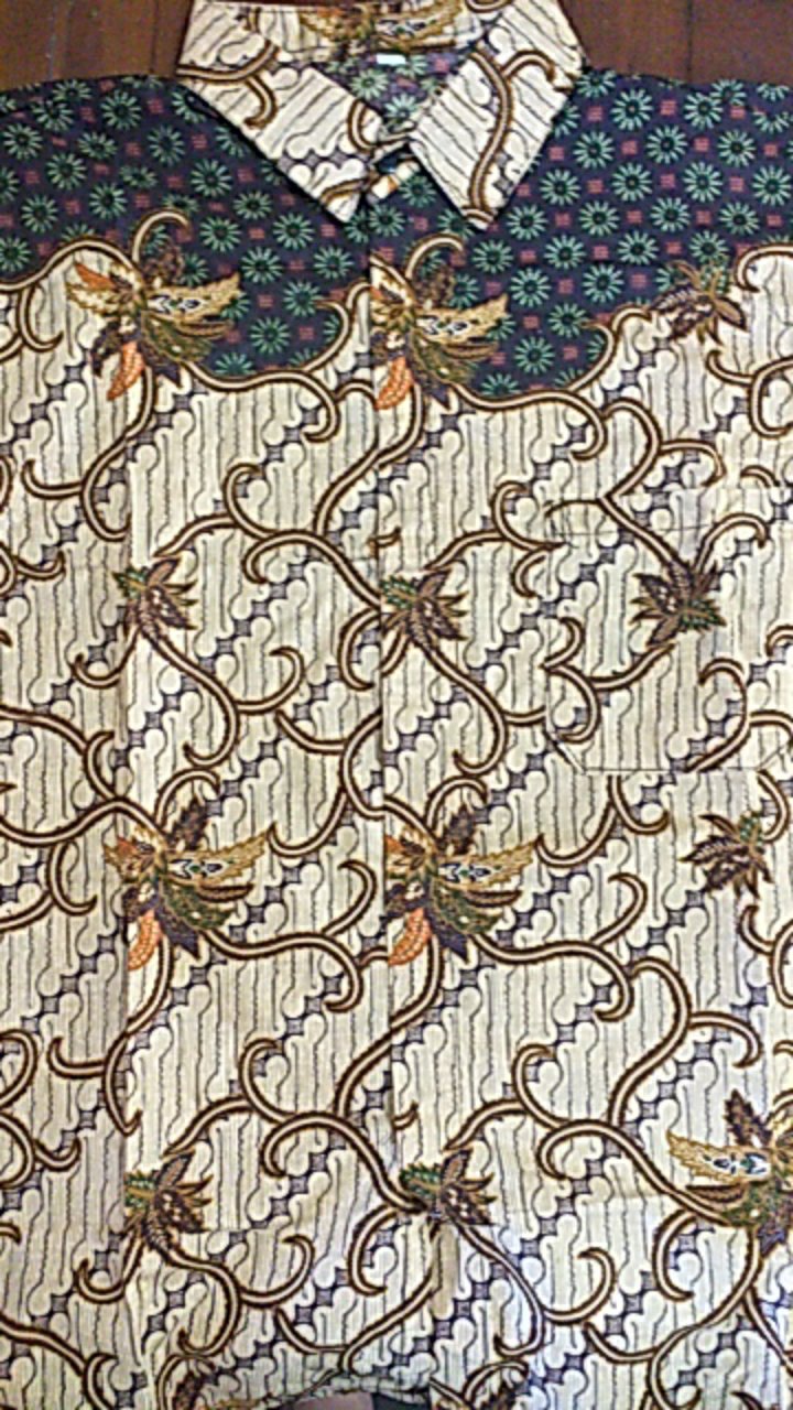 Asifa Batik Hrb026 Kenongo Kemeja Tosca Pendek Pekalongan Padi M L Xl Sogan Tulis Halus Kemeja Batik