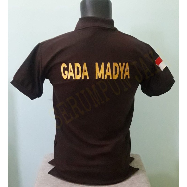 KAOS COKLAT GADA MADYA TERBARU - KAOS KERAH GADA MADYA COKLAT TERBARU FULL BORDIR