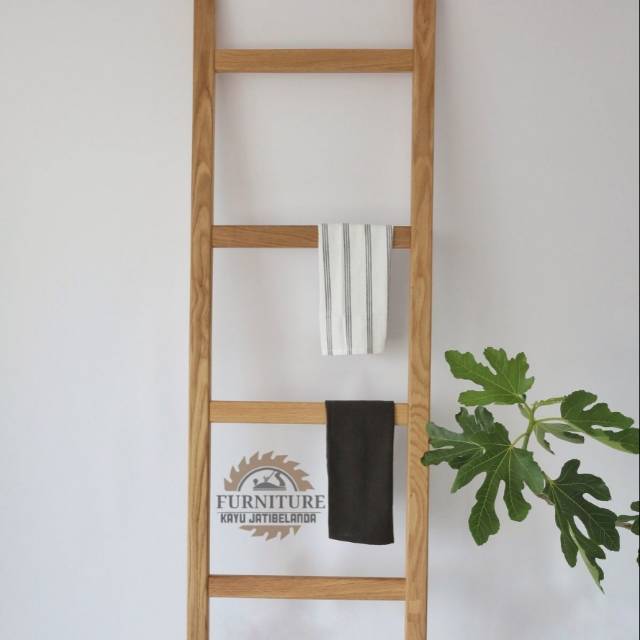 Ladder hanger rak tangga kayu jati belanda | Shopee Indonesia