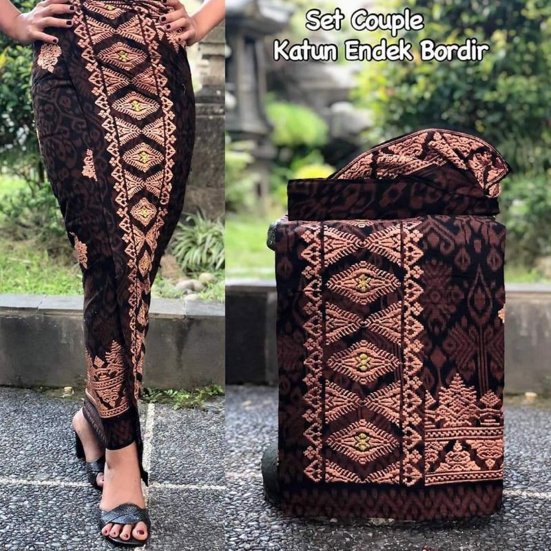 Set Couple Kamen Katun Endek Bordir