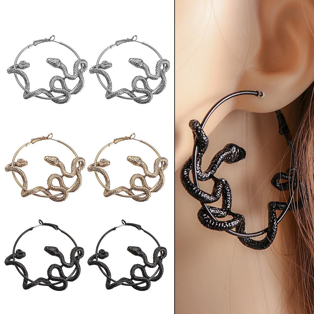 Lily Menjuntai Anting Hoop Aksesoris Fashion Baru Gothic Perhiasan Ular