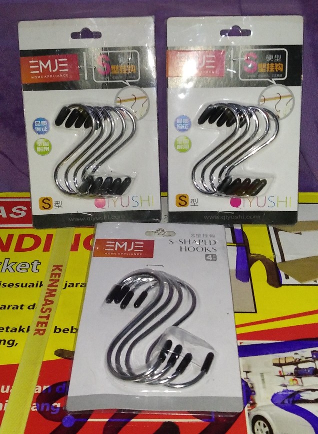 Gantungan Stainless Tipe S Isi 4pc/set Serbaguna 9 Cm Emje