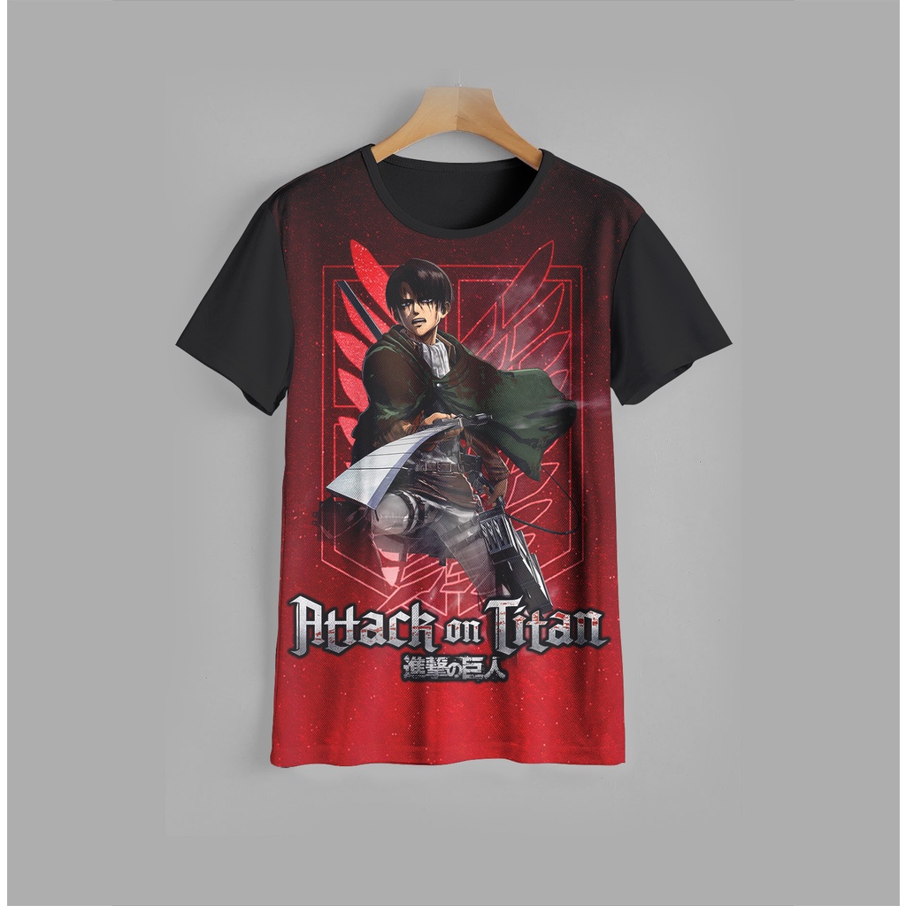 Kaos Anak anak Attack On Titan v1 keren 3D Baju Anak Attack On Titan 3D Pakaian Anak