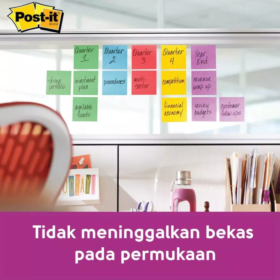 Post-it 3M Super Sticky Notes 3x3&quot; 45Lembar (Isi 3 Pad) 3321-3SSJP FLA