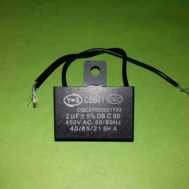 Kapasitor Capasitor 2 Mikro Spare Part Kipas Angin 12" 16" Inchi Meja Berdiri Dinding Universal