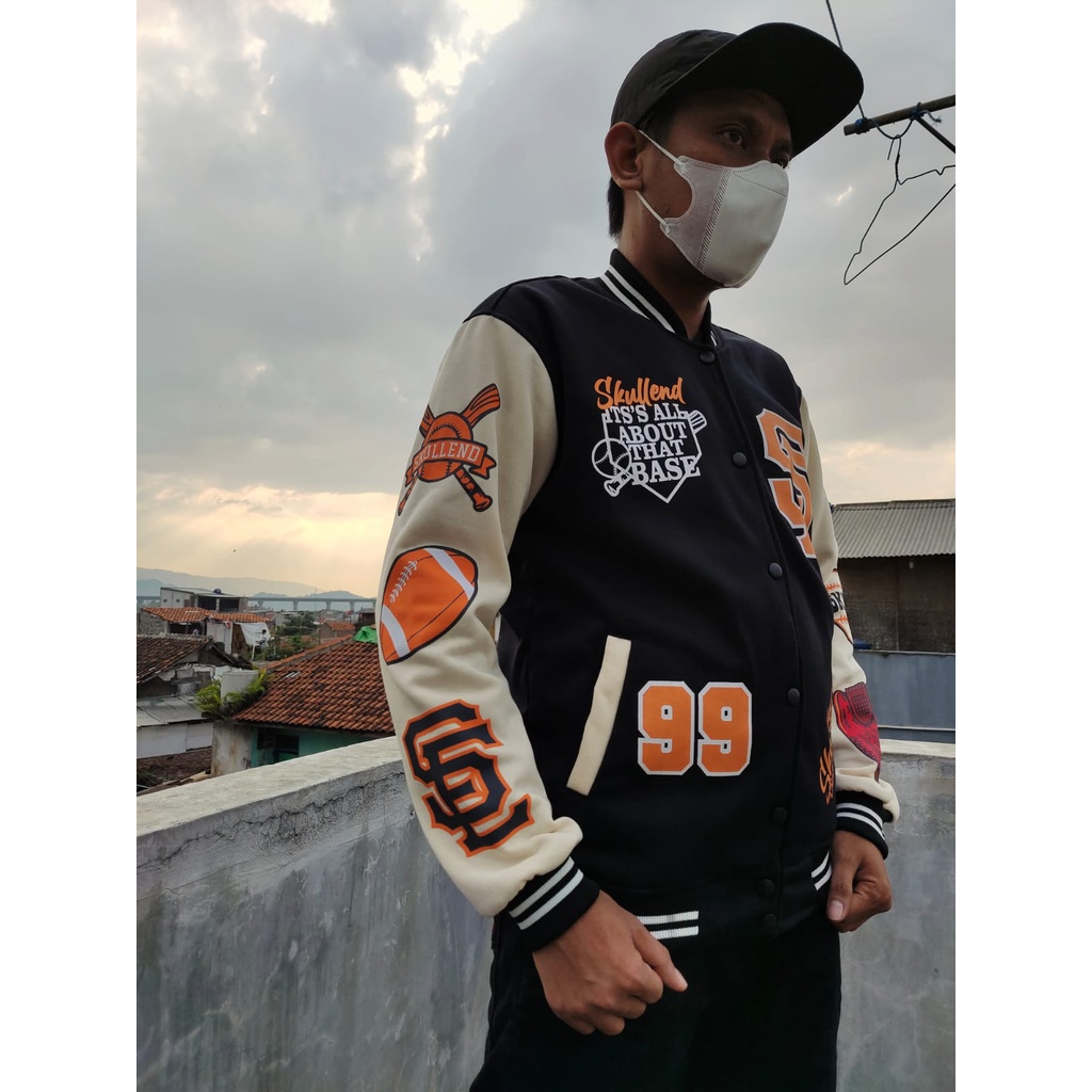 Varsity Jacket Baseball Vintage Pria Wanita - Jaket Varisty Jaket Besball Bisbol Cowok Cewek Original Distro Bandung-6