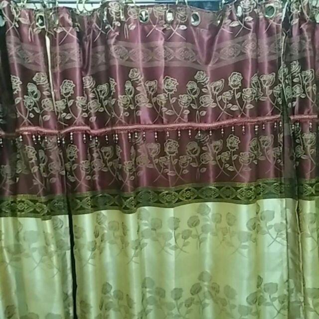 Gordyn Gorden Hordeng Prada (pr) Bunga Garis Emas