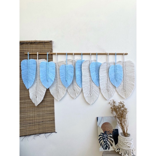 MACRAME WALL HANGING HIASAN DAUN BESAR HOME DECORATION SURABAYA