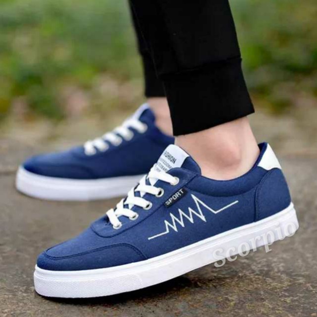 SEPATU SNEAKERS OLAHRAGA PRIA COWOK COWO WANITA CEWEK CEWE HITAM PUTIH
