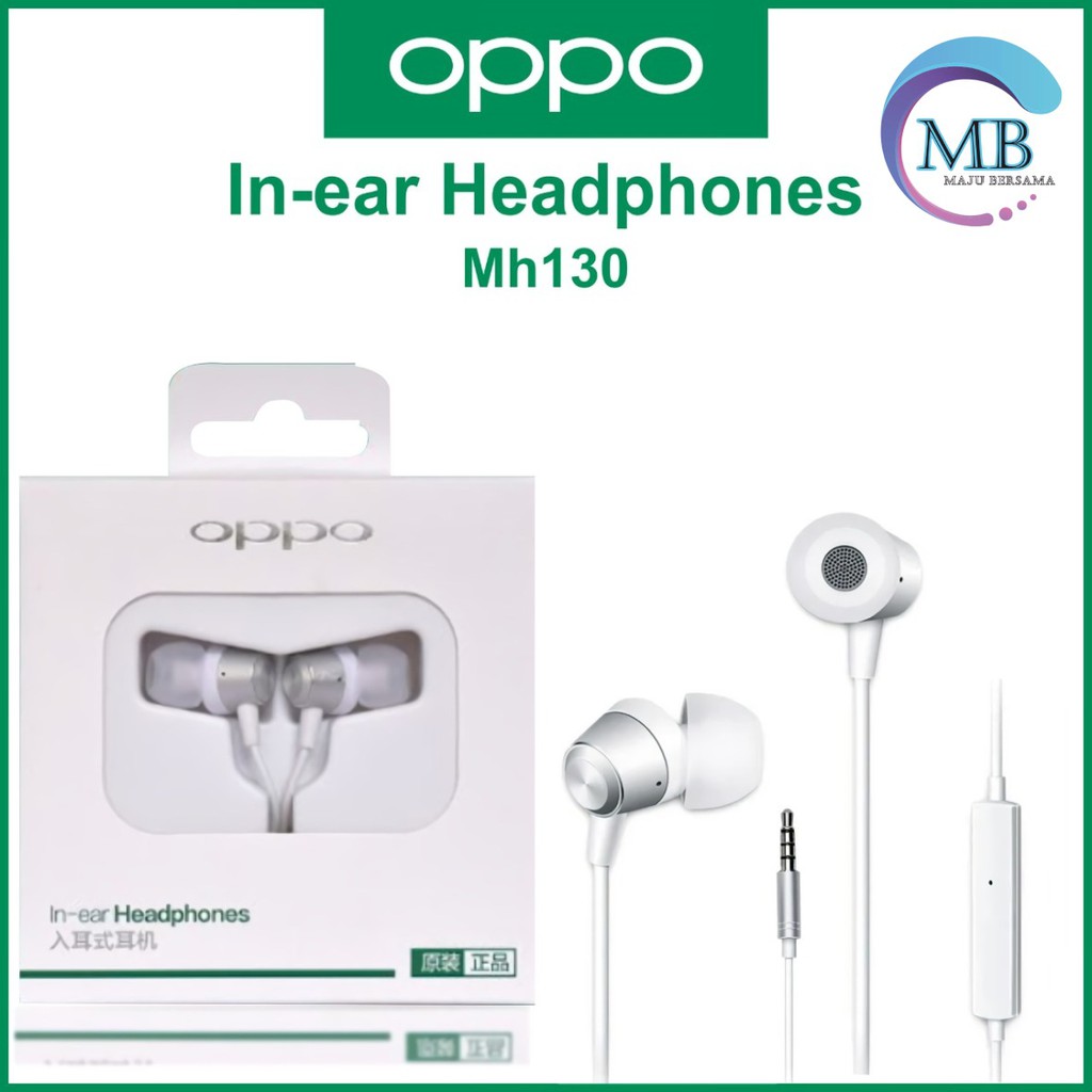 MH130 Headsfree Headset earphone Hf oppo original 100% F9 a5s A5 a9 a12 a53 a52 a92 2020 MB709