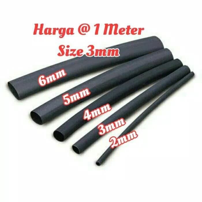 Heatshrink Selang Bakar 3mm 1Meter 1M Selongsong ciut Kabel