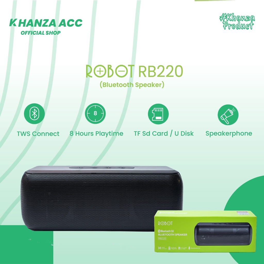 KHANZAACC ROBOT RB220 Speaker Bluetooth 5.0 Powerfull Hi-Fi Sound Quality Portable