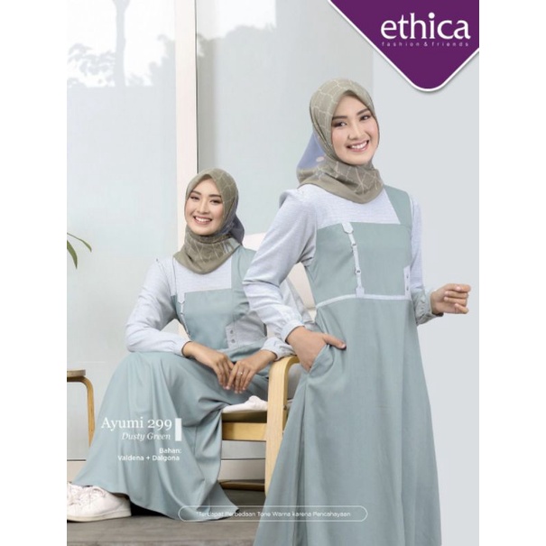 GAMIS ETHICA TERBARU AYUMI 299 DUSTY GREEN • AYUMI 299 DUSTY PINK