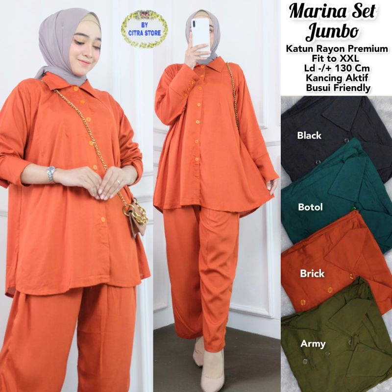 Marina set setelan rayon jumbo LD 130