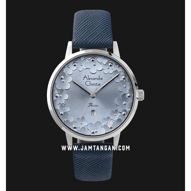 Alexandre Christie Passion AC 2794 LD LSSBUBU Ladies Blue Dial Blue Leather Strap