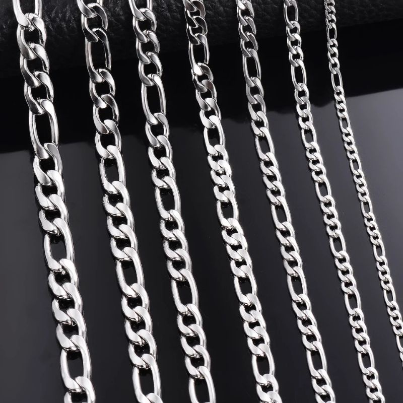 Kalung titanium model rantai warna emas  dan silver panjang 50cm