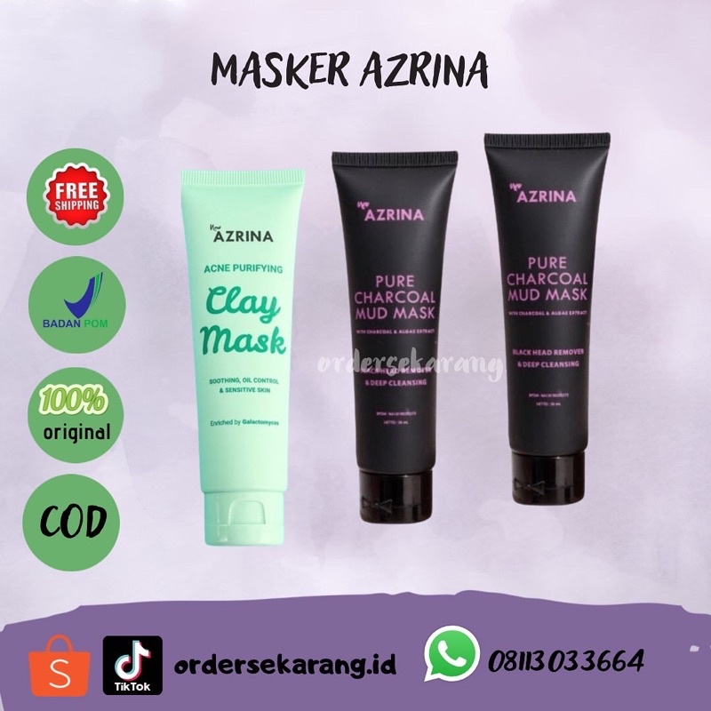Azrina Clay mask / Azrina Acne Purifying Clay Mask / Azrina Pure Charcoal Mud Mask
