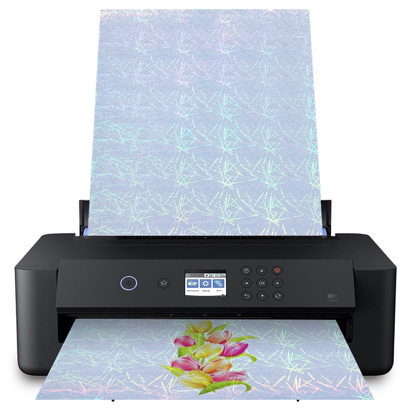 10 Lembar Kertas A4 Motif Print Laser Holografik Bahan Vinyl Cepat Kering Anti Air