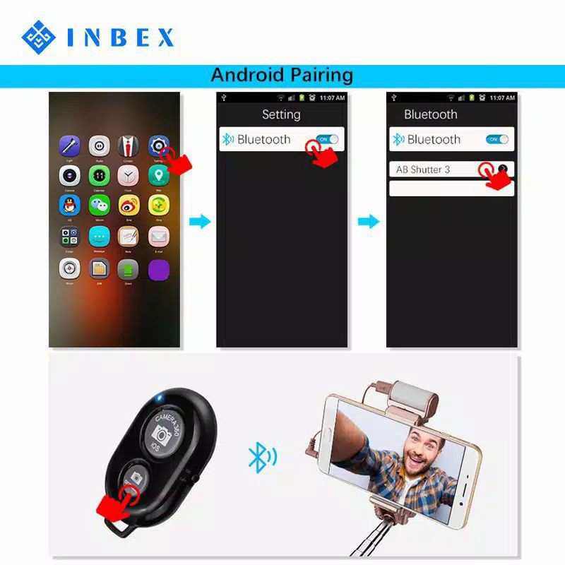 Bluetooth for Contol Remote / Remot Selfie Shutter INBEX IOS Andoid