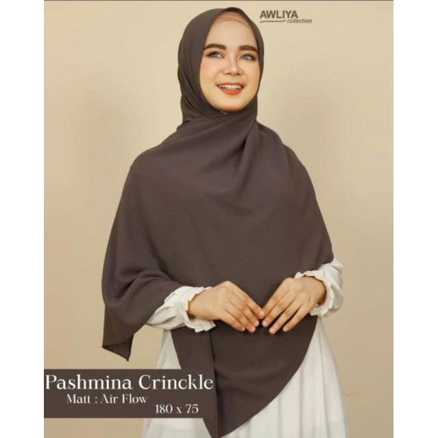 Pashmina Cringkel bahan airflow ORI AWLIYA COLLECTION