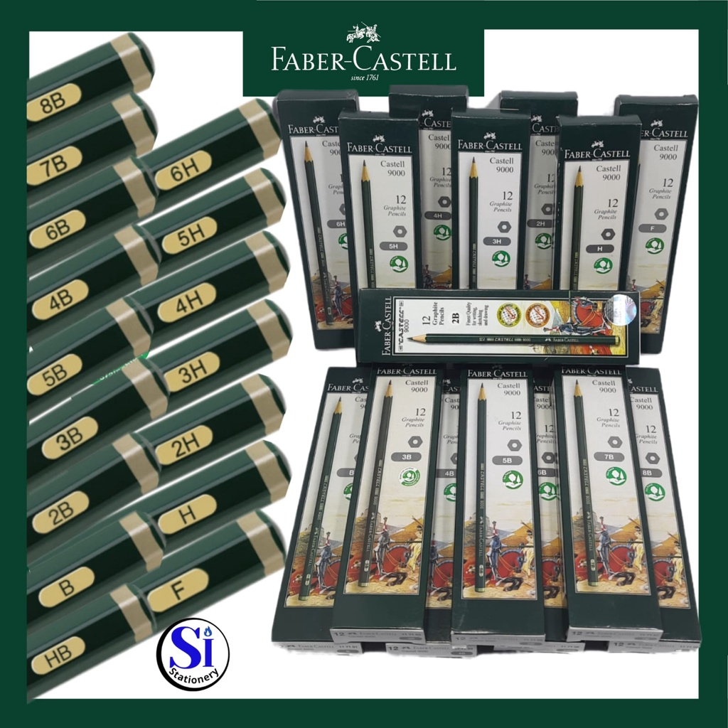 

Pensil Faber Castel 9000 B, 2B, sd 8B , HB-H sd 6H Original/Pensil Kayu Faber Castell