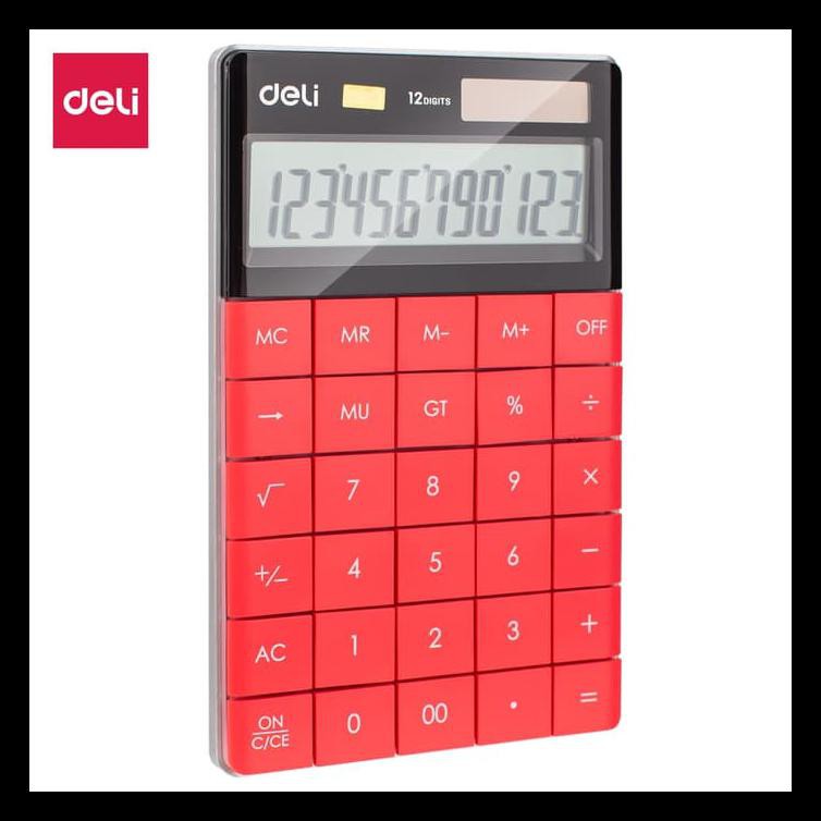 

Deli E1589 Red Calculator/Kalkulator-Modern Calculator 12-Digit Ekslusif