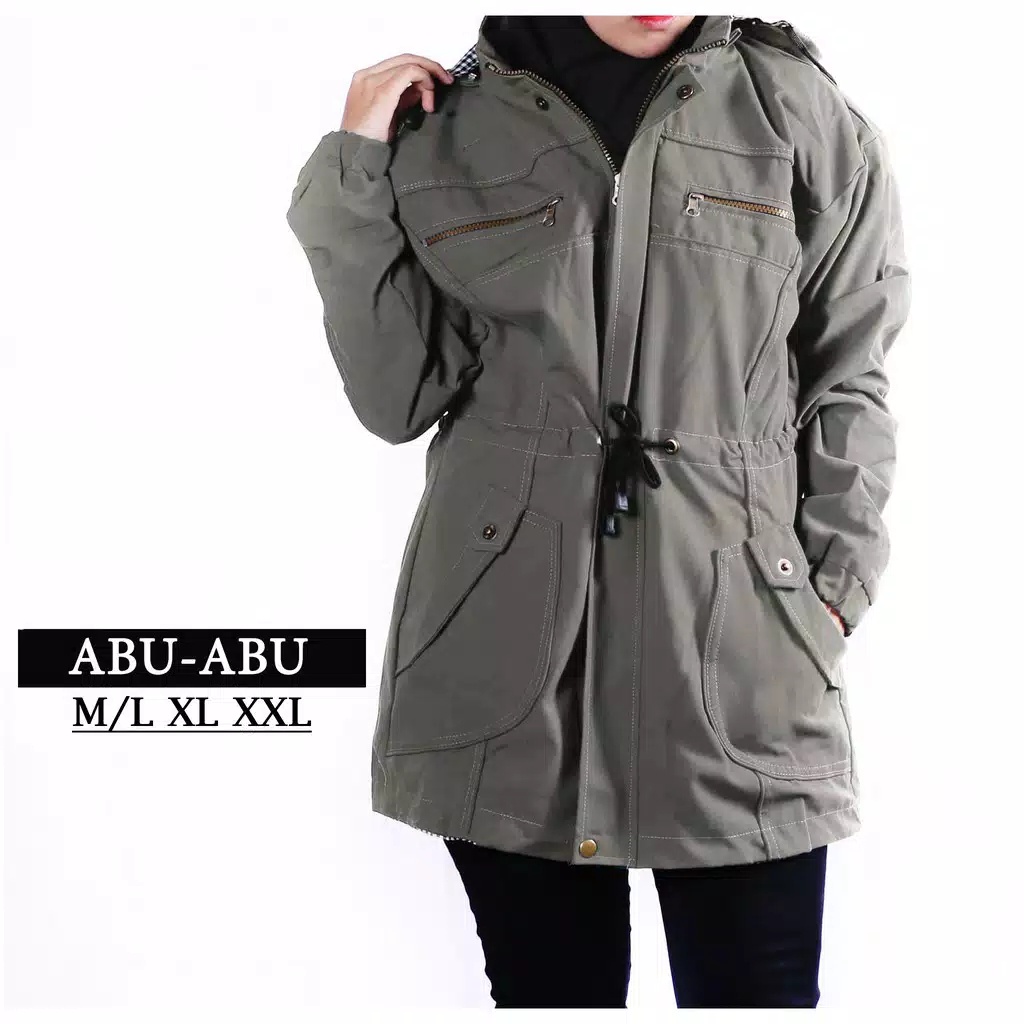 Jaket Parka Wanita Big Size Jumbo Muslimah Korea Bolak Balik Import Premium Terbaru L XL XXL 3XL 4XL