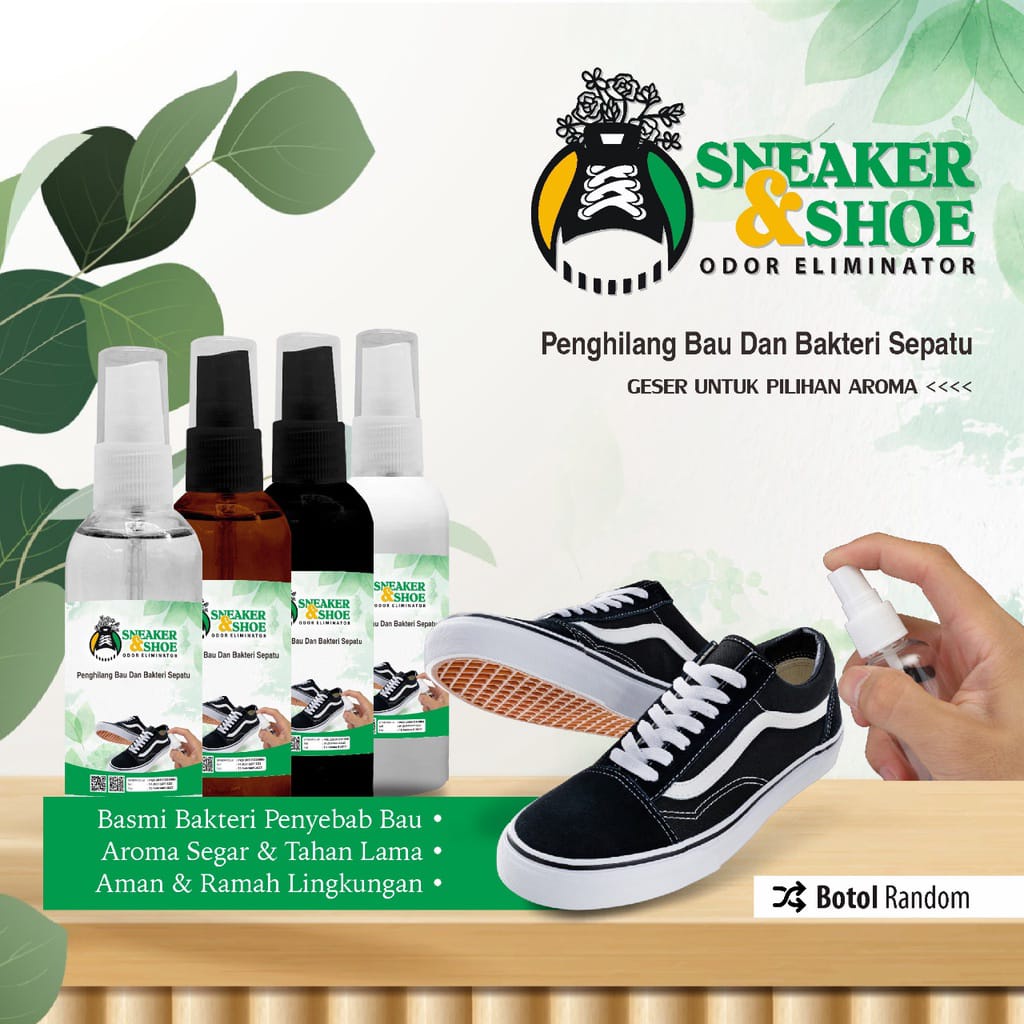 Parfum Sepatu Pria Wanita Anti Bakteri Penghilang Bau Sepatu Aroma Parfum EDT Kemasan 60ml spray