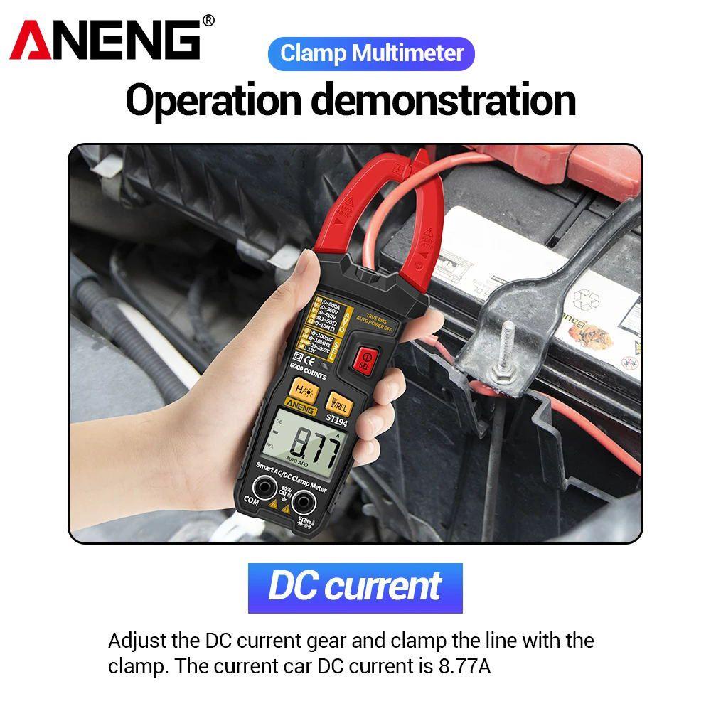 Solighter Digital Clamp Meter ANENG ST194 Voltage Car Tester True RMS Penjepit Arus AC/DC