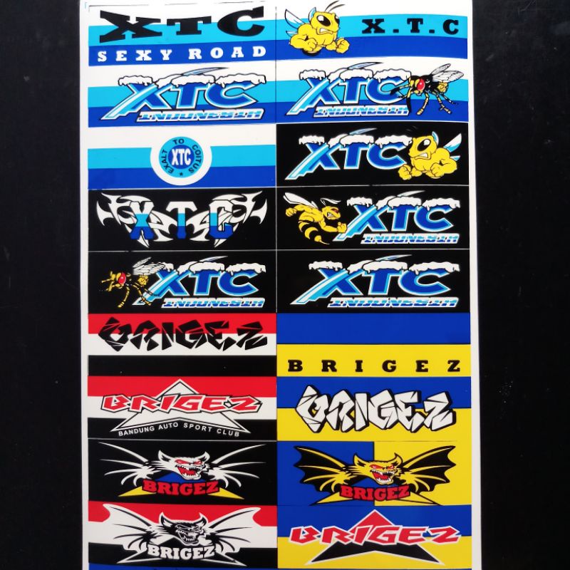 

stiker gank 1 Lembar 43x27cm |xtc |brigez |polygon |bmx |moto GP