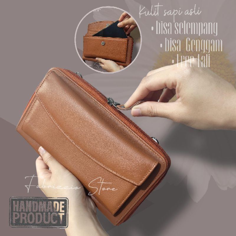 handbag wanita pouch kulit asli