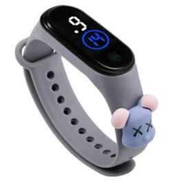 ☮FAYES☮ Jam Tangan Elektronik Led Waterproof Motif Untuk Anak Karakter Import Cod Murah JT06-GREY GLOMMY BEAR