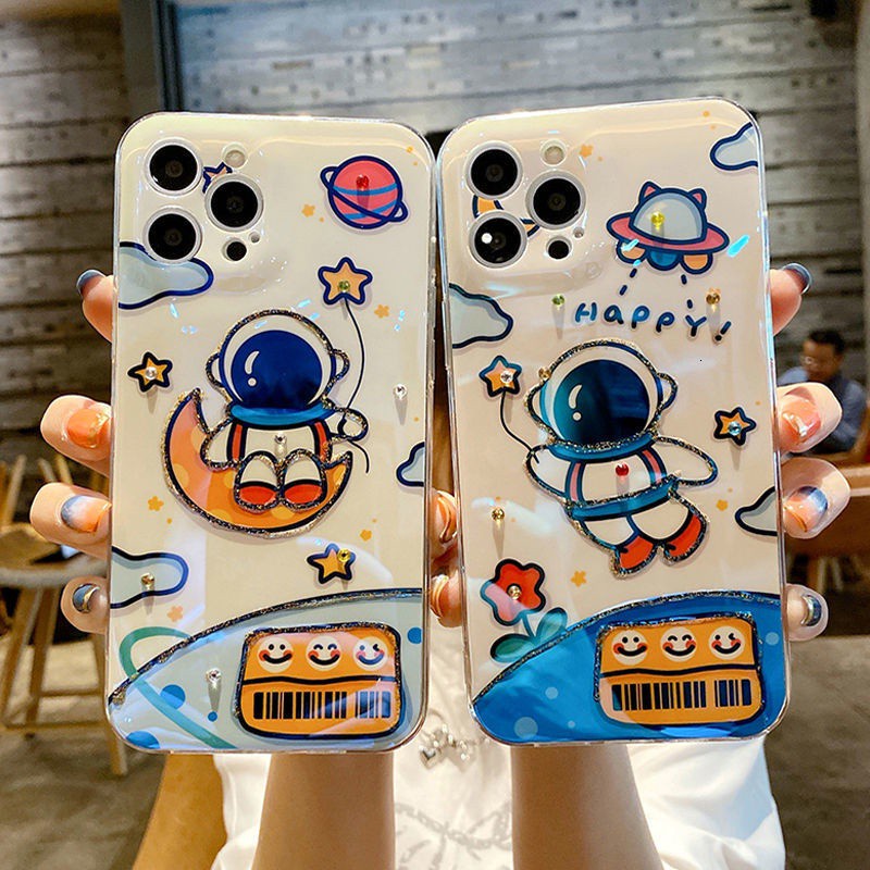 Astronaut Pattern Casing IPhone 7 8 Plus X Xs Xr  XsMax 11 11Pro 11promax 12 12Pro 12ProMax Silicone Phone Case Cbw7