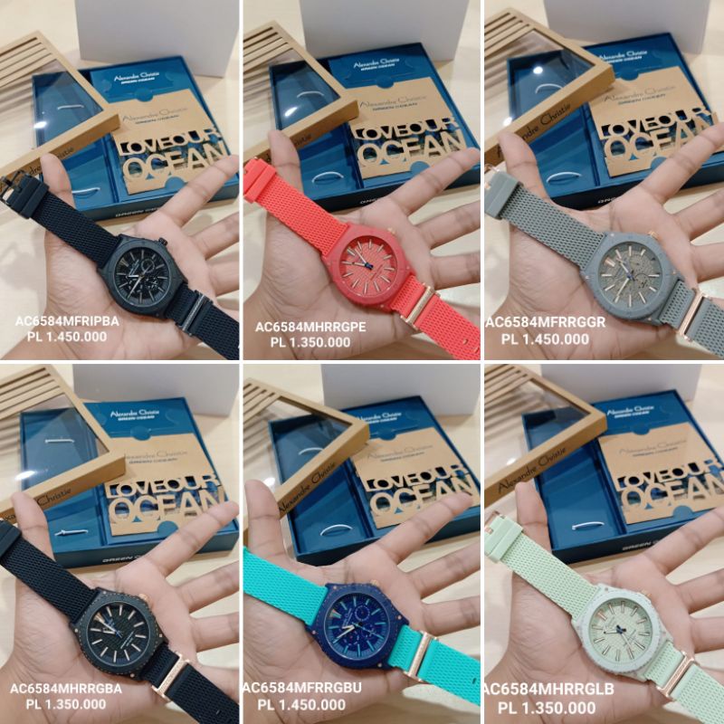 Jam Wanita AC6584 Rubber Original || AC 6584 MH