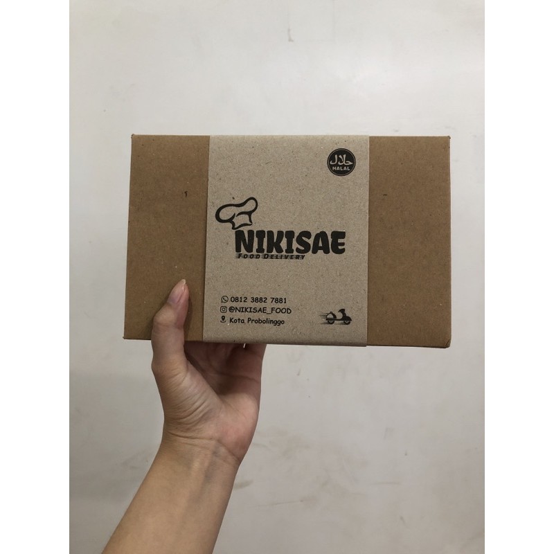 LUNCH BOX L POLOS + CUSTOM BELT GRATIS BASIC DESIGN (200 pcs) KRAFT KEMASAN PACKAGING MAKANAN MURAH