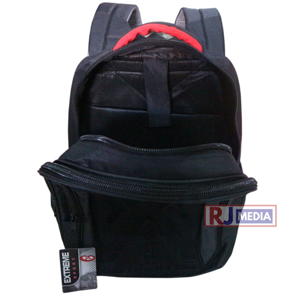 Tas Gendong Hitam Ransel Laptop Extreme Simpel Backpack Sekolah SMP SMA Kuliah Kerja Tas Best Seller Backpack Sekolah Kuliah Kerja Tas Pria Nyaman Tebal Tas Laptop In