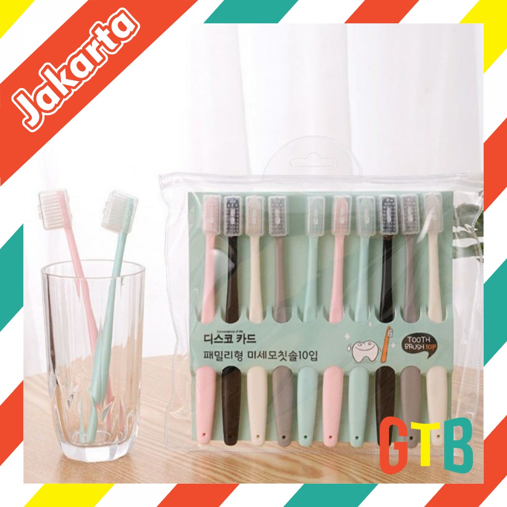 ❤️GTB❤️ Sikat Gigi Dewasa 1 SET 10 PCS / Toothbrush Double Care Sensitive Soft-Sweet Bee R383