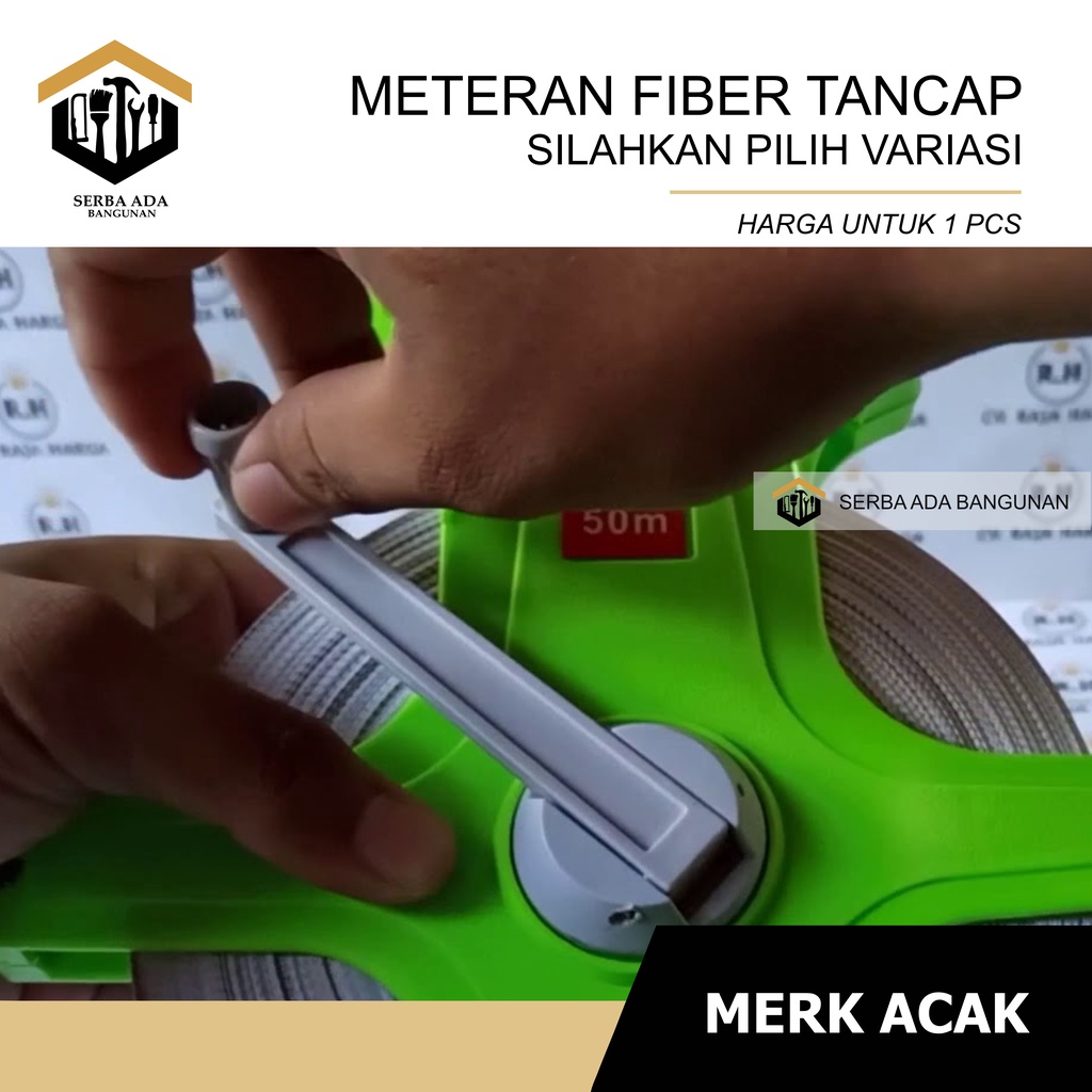 METERAN FIBER 30 50 METER / METERAN TANCAP TANAH 30M 50M ROLL GULUNGAN FIBER