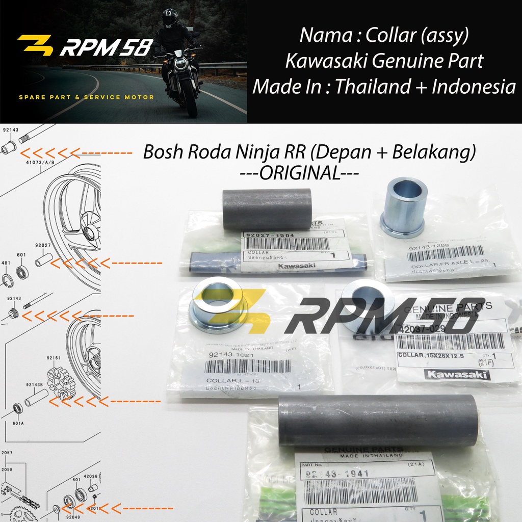 Bosh Roda Bearing Laher Kawasaki Ninja RR Depan Belakang ORIGINAL SET