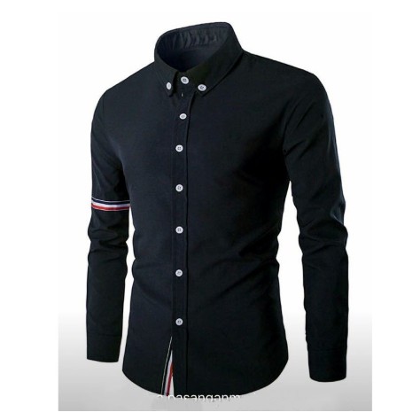 KEMEJAPRIA HEM ALISAN KEMEJACOWOK PRIA KASUAL POLOS H27M6 BAJU KEMEJA POLOS NAVY BIRU DONGKER PRI