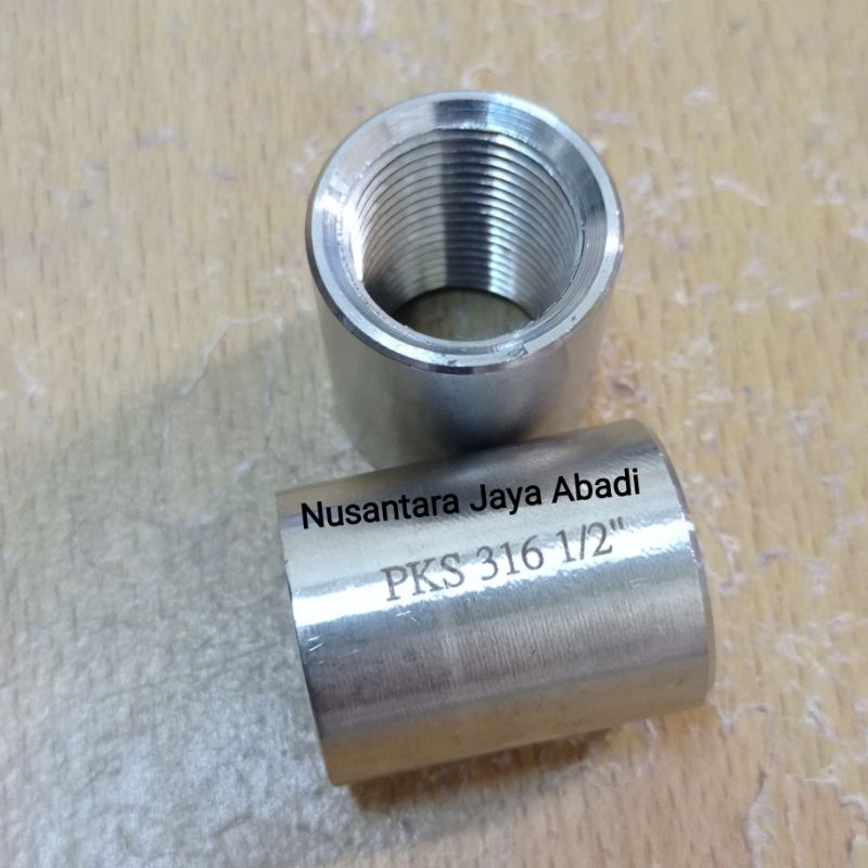 Socket Coupling Stainless 316 1/2 " inchi DN 15