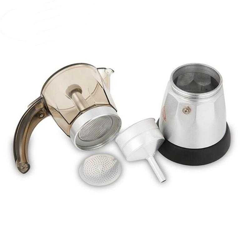 Bergaransi ! Alloet Espresso Coffee Maker Moka Pot Teko 480W 150ml 3 Cups - MX002