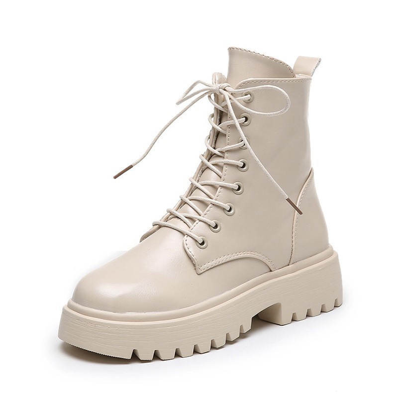 SBCB seaptu boots wanita white beige high ankle import martin boot