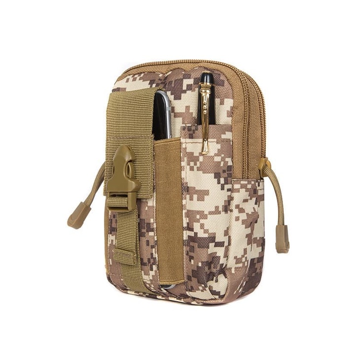 Tas WB2 Pinggang Pria Outdoor Tactical Army Dompet Pouch Kanvas - DESERTDIGITAL