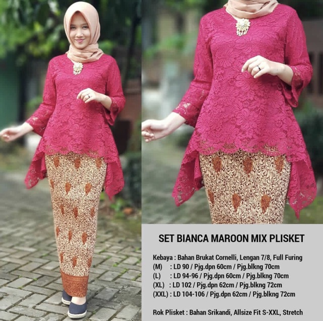 KEBAYA BIANCA WITH PLISKET / KEBAYA MODERN / KEBAYA WISUDA / KEBAYA LAMARAN