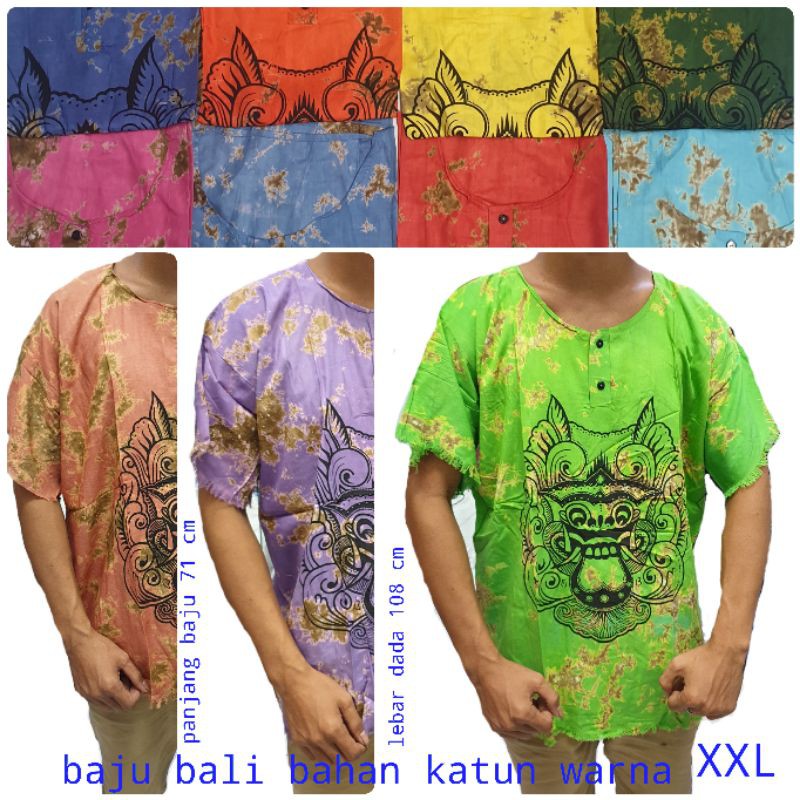 baju bali barong XL katun dasar warna dewasa yanten