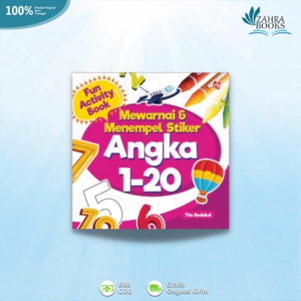 AG - FUN ACTIVITY BOOK; MEWARNAI & MENEMPEL STIKER; ANGKA 1-20